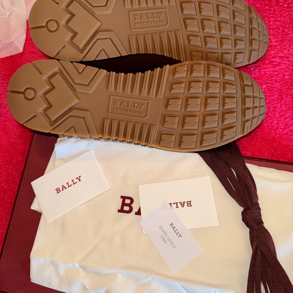 Bally Burgundy Leather Sneakers - Picture 14 of 16